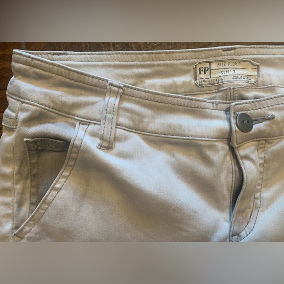 Free People Trousers Utility Gray Twill Pants - Size 2 - Picture 9 of 13